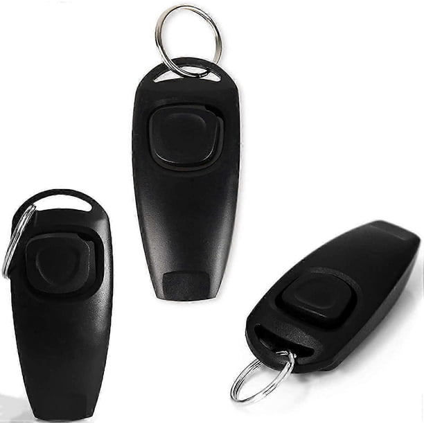 Dog Clicker, 3 Pieces Clickers (Black), 2 in 1 - Dog Training Clicker with Whistle/Clicker, Training