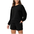 thumbnail image 1 of PEZHADA Womens Long Sleeve Tops Womens Long Sleeve Loose Sweatshirt Womens Tops Pocket Blouses Long Sleeve Round-Neck Blouses Womens Blouses Long Sleeve, 1 of 9