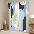 thumbnail image 3 of Castle Fairy Abstract Minimalist Black Out Curtains for Teens Girls Boys,Geometric Semicircle Curtains Pack Of 2 (42X63 Each),Vintage Aesthetic Bedroom Curtains,Super Cozy Room Decor, 3 of 6