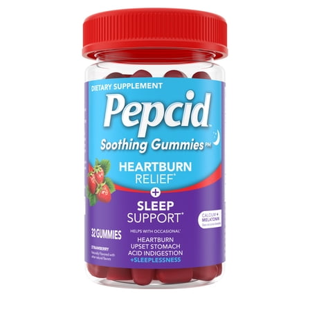 Pepcid Soothing Gummies, Heartburn   Sleep, Strawberry, 32 Count