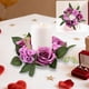 thumbnail image 1 of Corona De Velas De Plástico Con Rosas Simuladas Corona de rosas de seda morada para decoración de velas de boda, fiestas y ambiente festivo (1 unidad) JASKFLY, 1 of 8
