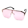 thumbnail image 2 of Unisex Shield Futurism Robotic Retro Funk Sunglasses Gold Black Solid Pink, 2 of 4