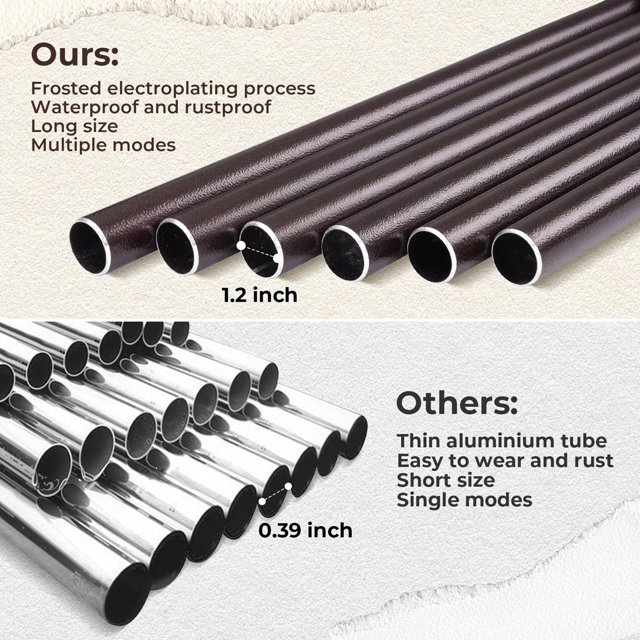 BSHAPPLUS® 45" Memorial Wind Chimes for Outside, Heavy Duty Metal Brown Chimes with 6 Large Deep Tone Aluminum Tubes for Loss of Loved One,Home Garden Hanging Decor