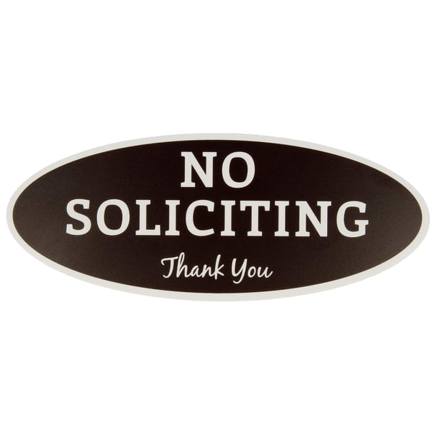 Señal De No Soliciting – Señal Impresa Digitalmente Para Interiores Y Exteriores – Durable Resistente A Los Rayos Uv Y A La Intemperie (Grande – 3.6" X 9" Marrón Oscuro Con Letras Blancas)