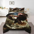 thumbnail image 2 of Erosebridal US Flag Bedding Twin Comforter Set, Ocean Eagle Print Down Comforter, Wooden Planks Decor, Reversible, 2 of 7