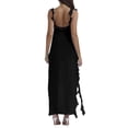 thumbnail image 2 of Vestido largo sin mangas sexy con abertura alta y volantes para mujer, color liso, poliéster y spandex, XS-L-XL, 2 of 5