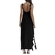 thumbnail image 2 of Vestido largo sin mangas sexy con abertura alta y volantes para mujer, color liso, poliéster y spandex, XS-L-XL, 2 of 5