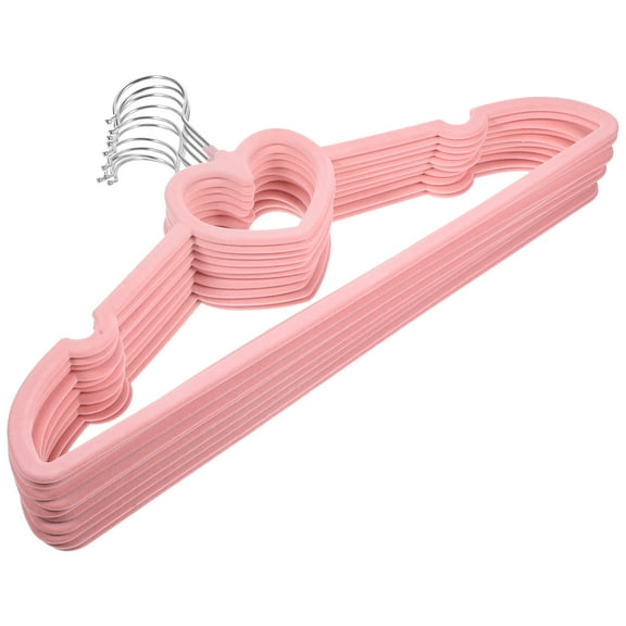 Heart Shaped Flocking Plastic Hangers with Swivel Hook for Closet Organization pcs