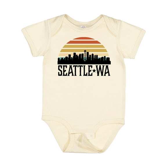 Inktastic Seattle Washington Skyline Sunset Boys or Girls Baby Bodysuit