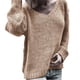 thumbnail image 1 of Qarigey Suéter de manga larga con cuello para mujer y adolescente, camisa de punto básica cálida para mujer, ropa de moda, accesorios Prendas para la parte del cuerpo SG Khaki Qarigey AP009144-10, 1 of 6