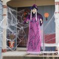thumbnail image 3 of Life Size Hanging Talking Witch, Halloween Decorations Outdoor, Halloween Animatronics Witch with Sound Activation and Red Eyes, Flying Halloween Witch Decor Outdoor Indoor -Moveable Mouth, 3 of 9