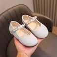 thumbnail image 2 of Rovga Girls Shoes Fashion New Pattern Solid Color Pearl Decoration Cute Fashionable Flat Sandals Bottom Lightweight Shoes Comfortable Kid Daiy Feetwear Silver 5-5.5 Years, 2 of 9