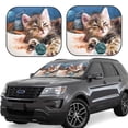 thumbnail image 1 of Balery Playful Cat Parasol para parabrisas de coche de 2 piezas | Parasol plegable para parabrisas delantero de coche para la mayoría de sedanes-Large, 1 of 6