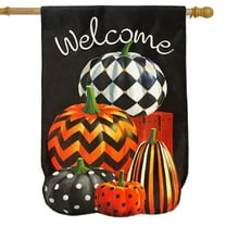 Briarwood Lane Patterned Pumpkin Stack Burlap House Flag