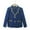 Blue, variant on Girls Plaid Blazer Jacket, Blue and Gold Checkered School Party Wedding Blazer, 100% Cotton Breathable Kids Blazer for Girls Kids to Preteen,Size 5-6 T