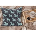 thumbnail image 2 of Unicorn Fluffy Throw Pillow Cushion Cover, Magic Horse Twinkle Little Spot Stars and Dark Background Art, Decorative Square Accent Pillow Case, 18" x 18", Dark Blue and Pink, by Ambesonne, 2 of 5