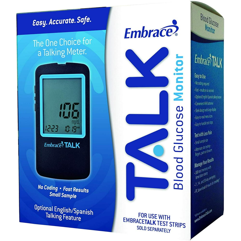 Embrace Talk APX03AB0300 Talking Blood Glucose Meter 1 Each Walmart