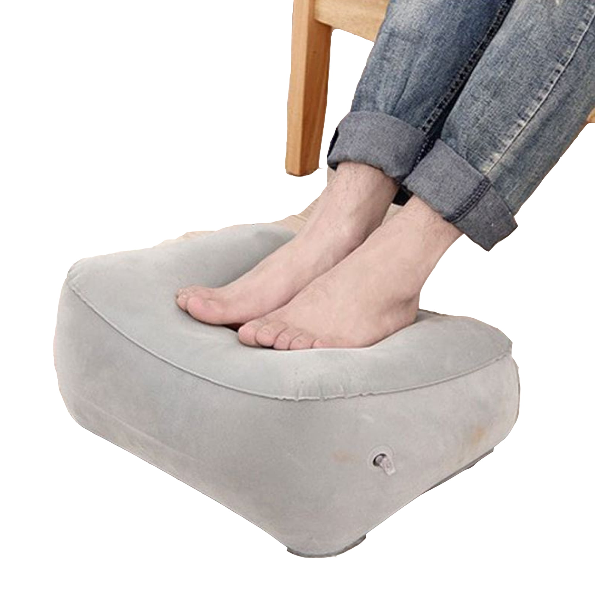 Legs Stretch or Curl Up Inflatable Travel Pillow Office Home Leg Up Footrest
