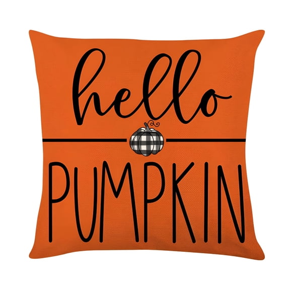 AUQ Autumn Harvest Pumpkin Maple Leaf Decorative Flax Throw Pillow Cover 18 x 18",Sweet Home Blessed Porch Patio Outdoor Pillowcase,Spring Fall Autumn Flower Farmhouse Couch Cushion Case Decor