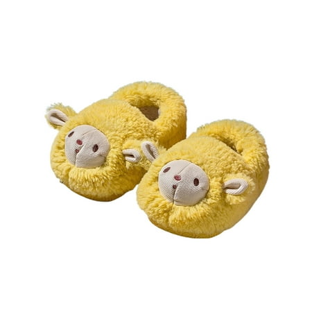 

Kesitin Boys Cozy Closed Toe Fluffy Slipper Indoor Non-Slip Clog Slippers Low Top Yellow Bear 10C