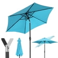 thumbnail image 2 of Ainfox 9ft Lake Blue Patio Umbrella with Push Button Tilt and Crank, UV and Waterproof Canopy, 2 of 7