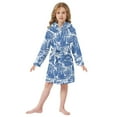 thumbnail image 6 of FORMRS Kids Bathrobe Unisex Hooded Robe Toddler Pajamas Sleepwear, Size 2-3T, Blue Garden Pattern, 6 of 7