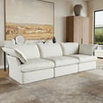 thumbnail image 5 of Magic Home Sectional Modular Sofa,Modern Linen Fabric Couch Free Combination Sofa for Living Room,3-Seat Sofa,White, 5 of 11