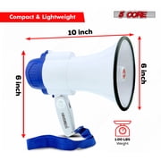 Megaphone 30W Bull Horn PA Speaker w 800 Yards Range Loud Siren Voice Amplifier Portable