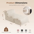 thumbnail image 6 of Poshby Big Bean Bag Lounger Chair for Adults, Large Flannel Plush Beanbag Sofa Chair for Living Room or Bedroom, White, 6 of 7