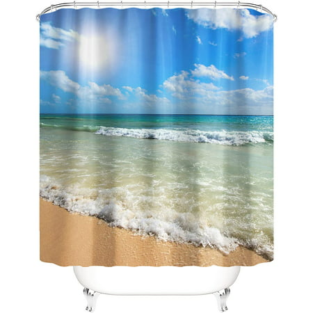 Shower Curtain Curtains Tropical, Are Shower Curtains All The Same Size Along Coastline