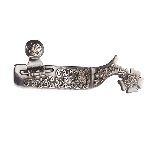 Nrs Silver Floral Ladies 1in Band Spurs