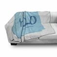 thumbnail image 3 of YOLO Soft Flannel Fleece Throw Blanket, Abbreviation of Popular Contemporary Slogan on a Memo Post Theme, Cozy Plush for Indoor and Outdoor Use, 60" x 80", Grey Blue and Pale Blue, by Ambesonne, 3 of 6