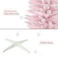 thumbnail image 2 of Spaco 5 Feet Tall Snow Flocked Artificial Pencil Christmas Tree, Slim Xmas Tree with Realistic Branches and Plastic Base Stand, Christmas Tree for Holiday Decor, Pink, 2 of 7