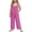 Hot Pink, variant on Girls Overalls with Adjustable Spaghetti Straps and Side Pockets Kids Casual Sleeveless Wide Leg Jumpsuit Loose Solid Color Rompers,Color:Brick Red,Size:7-8 Years