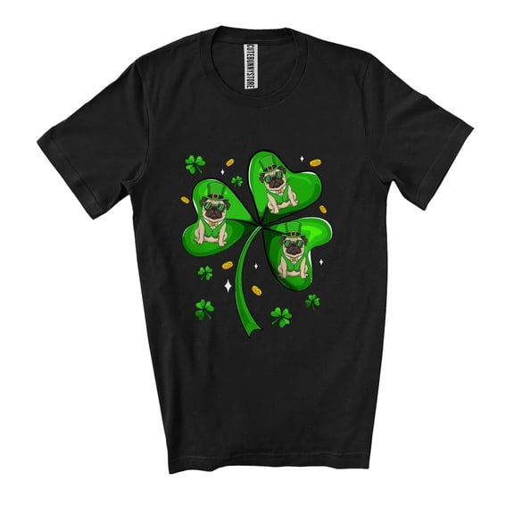 Pug Shamrock Shape; Fantastic St. Patrick's Day Irish Lucky Family Group Unisex T-Shirt