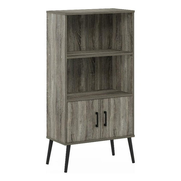 Pemberly Row Mid-Century Accent Cabinet with Wood Legs French Oak Gray