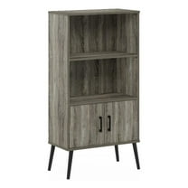 Pemberly Row Mid-Century Accent Cabinet with Wood Legs French Oak Gray
