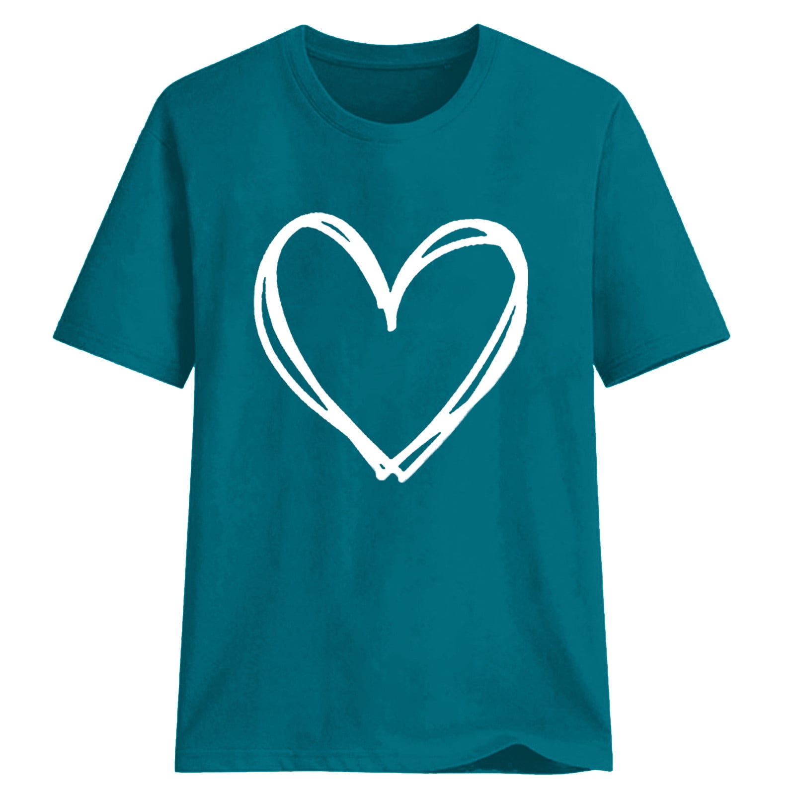 ZVNAΖH Womens Short Sleeve T Shirts Love Heart Graphic Tees Shirt