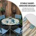 thumbnail image 4 of Ocean Marine Life Seahorse Round Fitted Tablecloth with Elastic Edge,Waterproof Table Cloth Fits Tables Up to 55"-60",Wipeable Washable Table Cover for Indoor Outdoor Dinning,Vintage Nautical Theme, 4 of 9