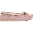 thumbnail image 4 of MINNETONKA Womens Pink Rawhide Lace Cally Round Toe Slip On Leather Moccasins 9 M, 4 of 5