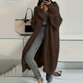 thumbnail image 2 of Dwralegc Womens Long Hooded Cardigan Sweaters Winter Long Sleeve Coat Long Knit Maxi Outerwear Trendy Oversized Sweater with Pockets Lightweight Jacket Clothes Coffee L, 2 of 4