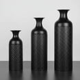 thumbnail image 6 of 3 Pieces Rustic Black Planter Vase Tall Metal Vase Set Large Standing Vases for Dried Grass Fireplace Dining Room, 6 of 8