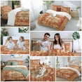 thumbnail image 5 of Retro Ethnic Bedding Duvet Cover Set Full Size 4 Pieces Tribal Boho Orange Vintage Oriental Bedding Set with Zipper Closure, 1 Comforter Cover 86x86 Inches 1 Flat Sheet & 2 Pillow Cases, 5 of 7
