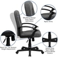 thumbnail image 4 of Pemberly Row Contemporary Mid Back Office Chair with Nylon Arms in Gray, 4 of 9