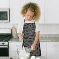 thumbnail image 4 of Gray Halloween Bats and Spider Webs Kids Aprons for Girls and Boys,Adjustable Neck Strap Toddler Aprons for Kids Cooking Baking,23.6"x19", 4 of 5