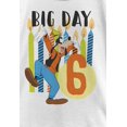 thumbnail image 1 of Disney Characters Goofy Candles Six Girl's Solid Crew Tee, White, Large, 1 of 4