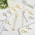 thumbnail image 3 of 1 Box 40Pcs 2 Colors Star Clasp Star Shaped Keychain Clip Bulk Alloy Gold Silver Hollow Metal Buckle Spring Hooks Snap Swivel Clips for Key Rings Lanyard Purse Bag DIY Crafts Accessories Colorful, 3 of 5