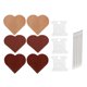 thumbnail image 1 of Set of 3 Heart-Shaped Leather Bookmarks, Corner Markers, Light Brown, Anti-Fog Wax, Matte Brown, Coffee, 1 of 4