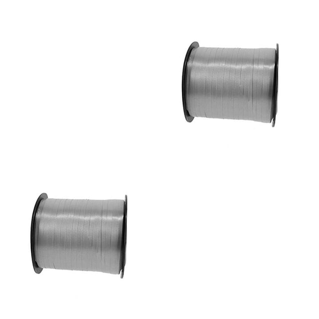 Yuarrent Cinta para rizar globos de 250 yardas, correa de carrete, cadena decorativa para favores de fiesta, accesorios de decoración, gris plateado Gris-plata 2piezas Yuarrent CBP276317