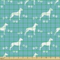 thumbnail image 2 of Ambesonne Dog Lover Fabric by the Yard Upholstery, Dog and Paw Silhouettes, 10 Yards, Turquoise White, 2 of 5
